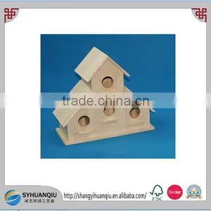 Wooden Bird Cage of Wedge-shaped Roof for Several Birds thumbnail-1