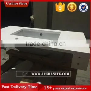 Prefabricate White Quartz Stone Vanity Top thumbnail-3