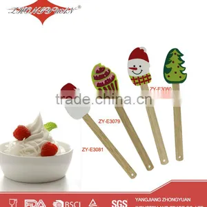 Promotion Christmas Gift Silicone Spatula With Wood Handle thumbnail-1