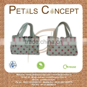 Natural Cotton Hand Bag With Dot Print thumbnail-1