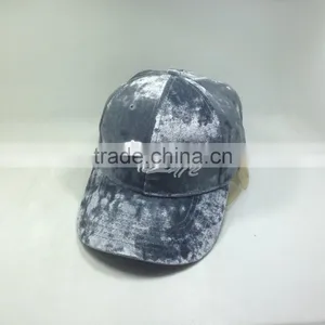 100% Velvet Fabric Baseball Caps Custom Color thumbnail-3