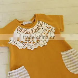 Pictures of Fall Boutique Girl Clothing Ruffle Raglan Lace Baby Dress HSD2596 thumbnail-3