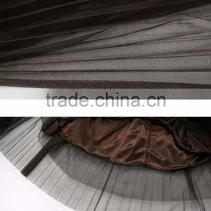 2016 Customized Manufacture Fashionable Wholesale Women's Plain Color Chiffon Double Layer Ladies Skirt thumbnail-6