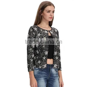Latest Embroidered Bomber Fashion Jacket Model for Women thumbnail-4