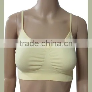 Wholesale Yellow Seamless Sports Bra, Stylish Bra in China Factory thumbnail-1