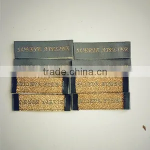 2017 Custom High Quality Gold Silver Metal Thread Garments Woven Labels thumbnail-2