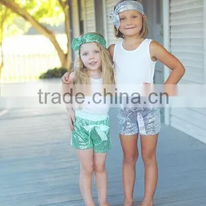 China Product and Factory Direct Sale Wholesale Cotton Sequin Sparkle Shorts for Baby Kids for Sports thumbnail-4