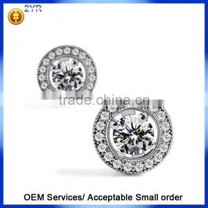 Micro Pave Setting 925 Sterling Silver Jewelry Square Earrings thumbnail-4