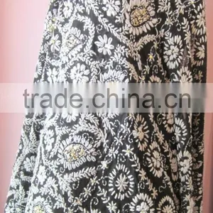Black White PHULKARI GEORGETTE DUPATTA SHAWL, Hand Embroidery Dupatta thumbnail-4