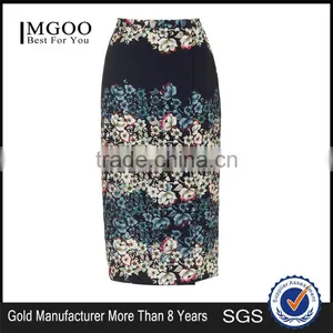 Cheap Price Knitted Flowers Border Wrap Midi Skirts Floral Long Bodycon Skirts Stretch Skirts Wholesale thumbnail-1