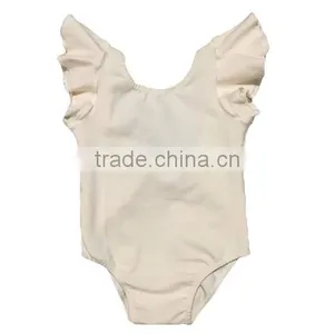 Girls' Dance Nude Leotard Ruffle Kids Flutter Sleeve Leotard thumbnail-1
