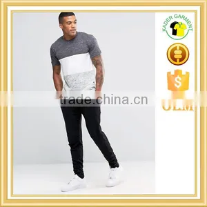 Long Line t Shirt Bamboo Splice Design T-shirts Slim Fit Blank T-shirt thumbnail-4