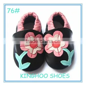 Best Selling Big Flower Genuine Leather Soft Sole Baby Shoes thumbnail-1