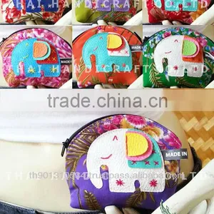 Mini Thai Handmade Coin Elephant Wallet Money Bag Small Bag thumbnail-1