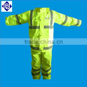 High Reflective Oxford Waterproof Breathable Raincoat Safety Clothes With Pockets thumbnail-4