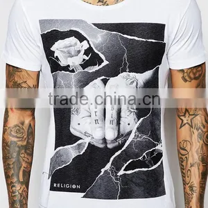 Guangzhou Shandao New Arrival Men 180g 95% Cotton 5% Spandex Summer Short Sleeve T Shirt Tattoo thumbnail-3