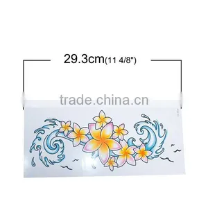 Paper Removable Waterproof Temporary Sternum Tattoo Sticker Body Art Multicolor Flower Pattern Temporary Tattoos Custom thumbnail-2