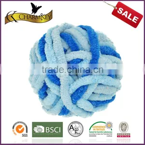 Charmkey Popular Mixed Color Dyed Fancy Kniiting Yarn Thick Polyester Chenille Yarn for Carpet thumbnail-1