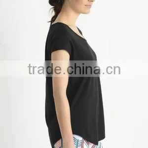Women O Neck Cotton T Shirt Ladies Oure Black Loose T-Shirts thumbnail-3