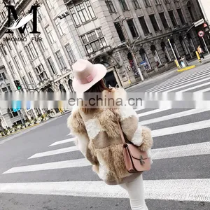 Wholesale Winter Celebrity Fashion Style Double Face Lamb Leather Fur Jacket thumbnail-4