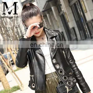 Custom Design Women Black Leather Jacket Custom Made Leather Jacket thumbnail-2