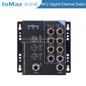EN50155 InMax 48V X-code 8 Port M12 Railway Gigabit PoE Industrial Ethernet Switch thumbnail-1