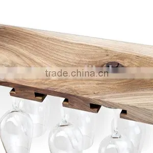 Custom Made Solid Wooden Wine Holder With Wine Glasses thumbnail-5