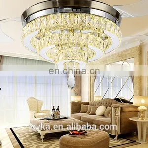 European Crystal Lamp Living Room Ceiling Fan Stealth Brand Fan Lights Restaurant Minimalist Fashion thumbnail-4
