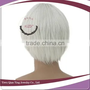 White Short Straight Synthetic Cosplay Male Hair Wig thumbnail-3