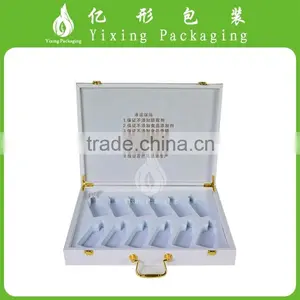 YIXING Luxury White PU Leather Packaging Box With Metal Handle thumbnail-2