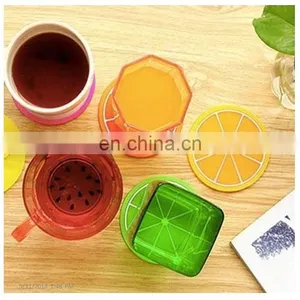 Hot Selling Fruit Shape PVC Kitchen Accessories Cup Pad, Colorful Unique Slice Silicone Drink Cup Mat thumbnail-2
