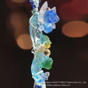 Colored Glass Luxury Rearview Cabbage Car Charm Hanging Pendant Large Size thumbnail-4