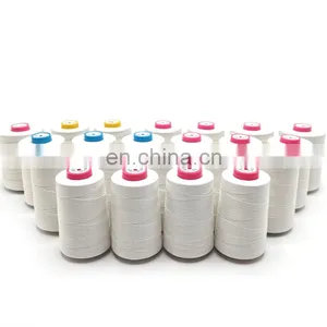 White Color Thick Raw Cotton Thread Trade 203 20s/3 Glazed Cotton Pearl Threads thumbnail-4