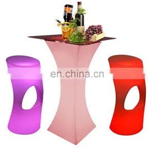 PE Led Bar Tables /Led PE Light Up Chair for Restaurant Discotheque Pub Used Glowing Bar Table thumbnail-4