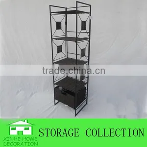 3-tier Handmade Natural Toy Storage Shelf With Drawer thumbnail-1