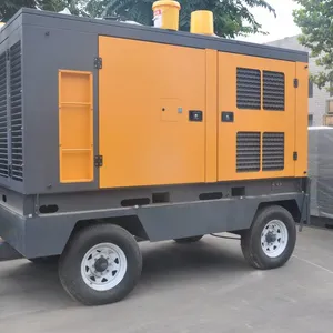High Pressure Industrial 10 Bar 25 Bar 30 Bar Diesel Portable Screw Air Compressor With Wheels For Mining thumbnail-1