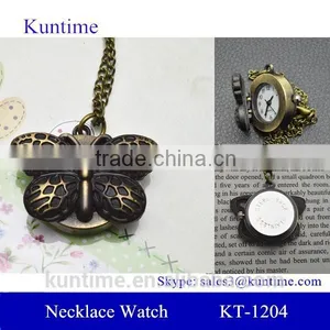 England Souvenirs Watch With Butterfly Shape Quartz Movt Necklace Pocket Watch thumbnail-1