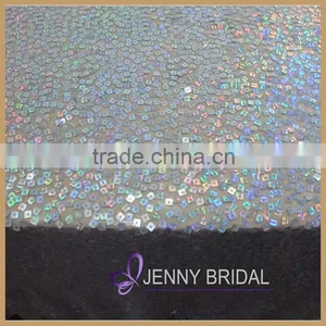 SQN81 Made-in-china Custom Silver Sequin Embroidery Tablecloth thumbnail-1