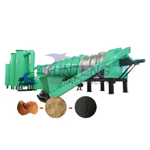 Continuous Biomass Carbonizer Machine Wood Sawdust Palm Kernel Coconut Shell Charcoal Briquette Machine EPC thumbnail-1