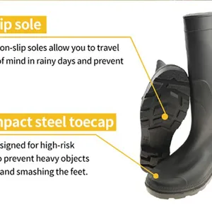 Waterproof PVC Rain Boots for Long Wearing Comfort for Hardware Wholesalers Distributor Supply Program for Agriculture Cleaning and Daily La thumbnail-2