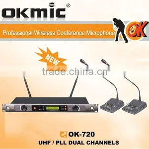 OK-720 UHF Wireless Microphone Dual Channels/UHF PLL 32/99 Channels thumbnail-1
