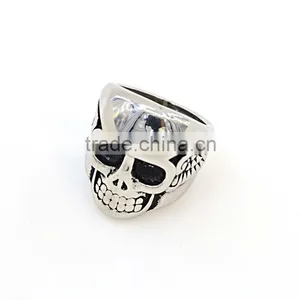 Newest Titanium Silver 316l Stainless Steel Rings for Men Skull Rings thumbnail-2