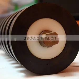 China Top Quality Size 89*465mm Rubber Coated Conveyor Idler Roller for Coal Mining thumbnail-5