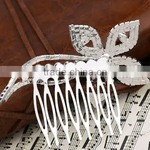 Cheap and High Quality Korea Style Plated Flower Bridal Hair Comb Accessory thumbnail-5