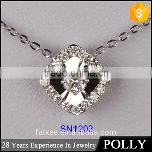 Factory Handdcrafted Custom Sparkle Design Silverengagement Necklace Set thumbnail-1