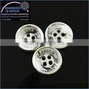 Manufacture Plated Silver 4 Hole Laser Shirt Button thumbnail-1