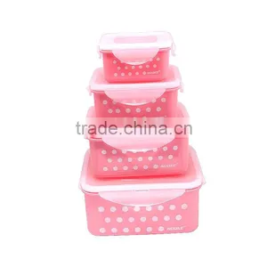 4pcs Rectangle Plastic Storage Box With Lid thumbnail-2