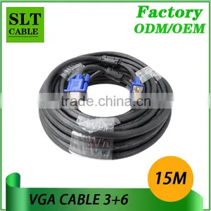 Shenlantuo Wholesales Price 15Pin 3+6 VGA Cable Male to Male 15M VGA Cable for Multimedia thumbnail-1