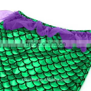 High Quality Cosplay Girls Blue Green Bikini Mermaid Tail With Monofin Swimsuit thumbnail-3