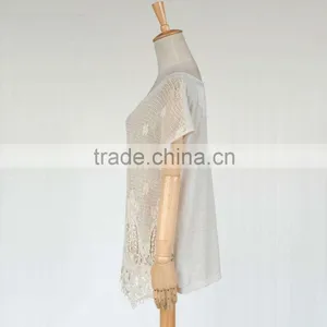 Latest Korean Fashion Elegant Lace Tops Blouses thumbnail-2